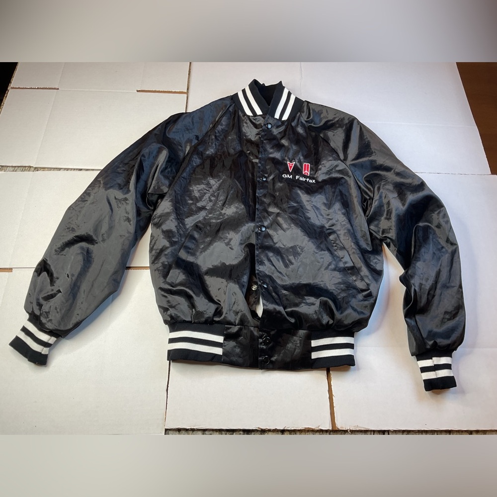 West Ark GM General Motors Fairfax MO Assembly Pontiac Satin Jacket Medium.